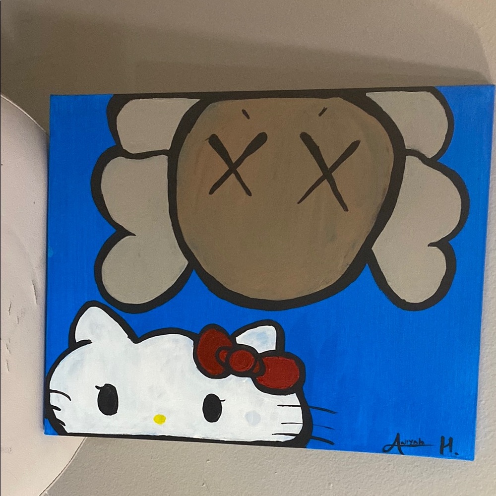 A hello kitty and Kaws painting. Hypebeast art, hello kitty, kaws, aesthetic - Picture 4 of 6